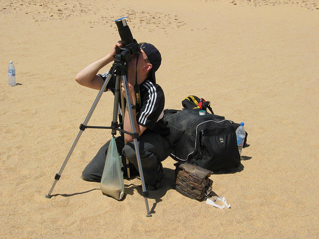 Taking Care of the Camera While Filming in the Desert Taking Care of the Camera While Filming in the Desert
