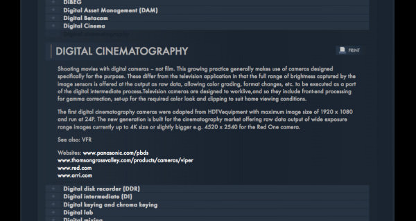 Comprehensive Digital Cinema Glossary from Arri
