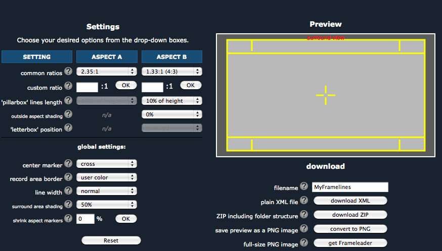 Camera Framing Chart